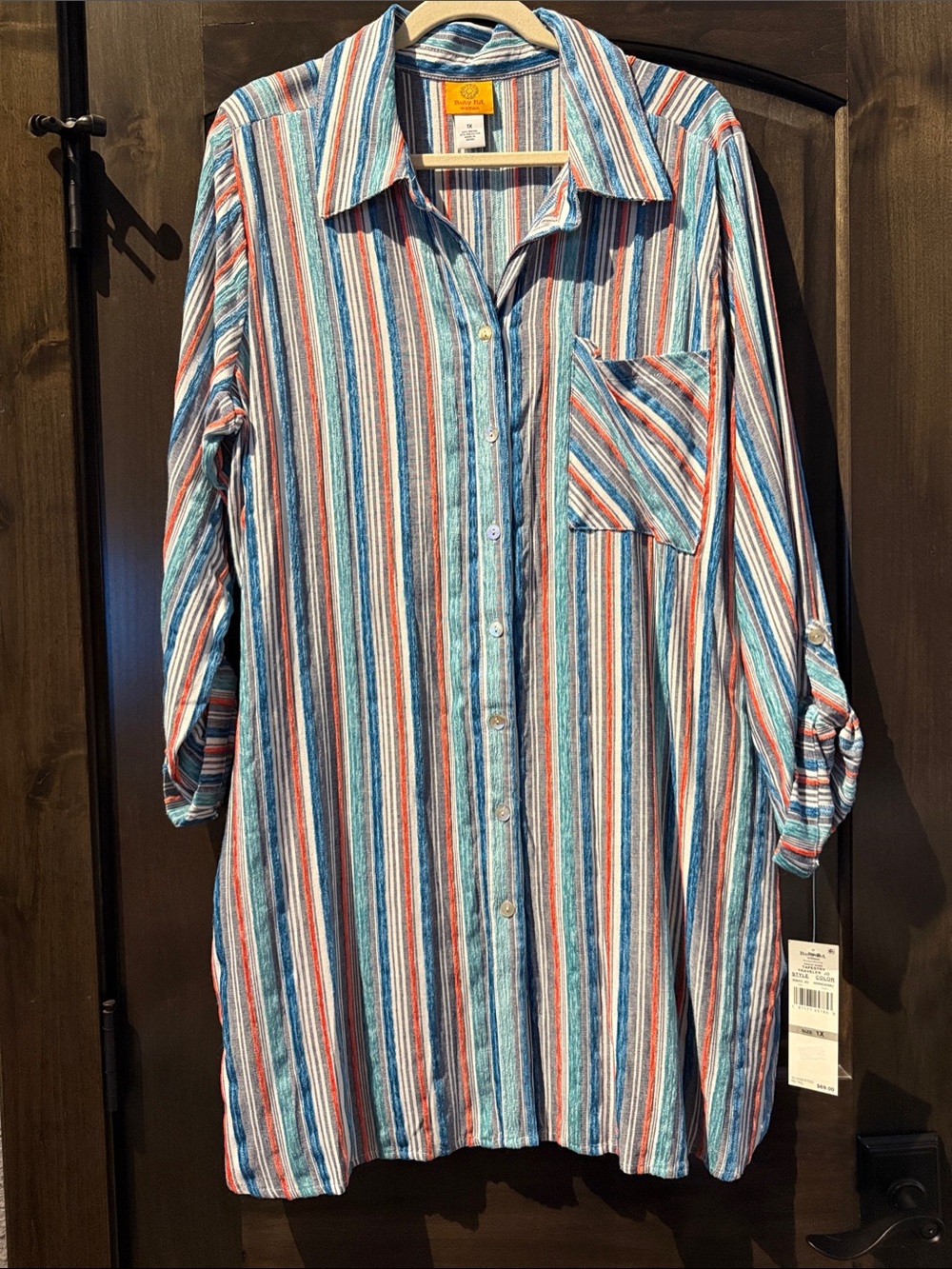 Ruby Rd. Multicolor color striped dress.